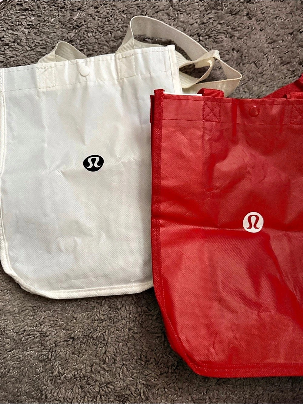 lululemon Small Reusable Shopping Tote Bag Bags Red & White